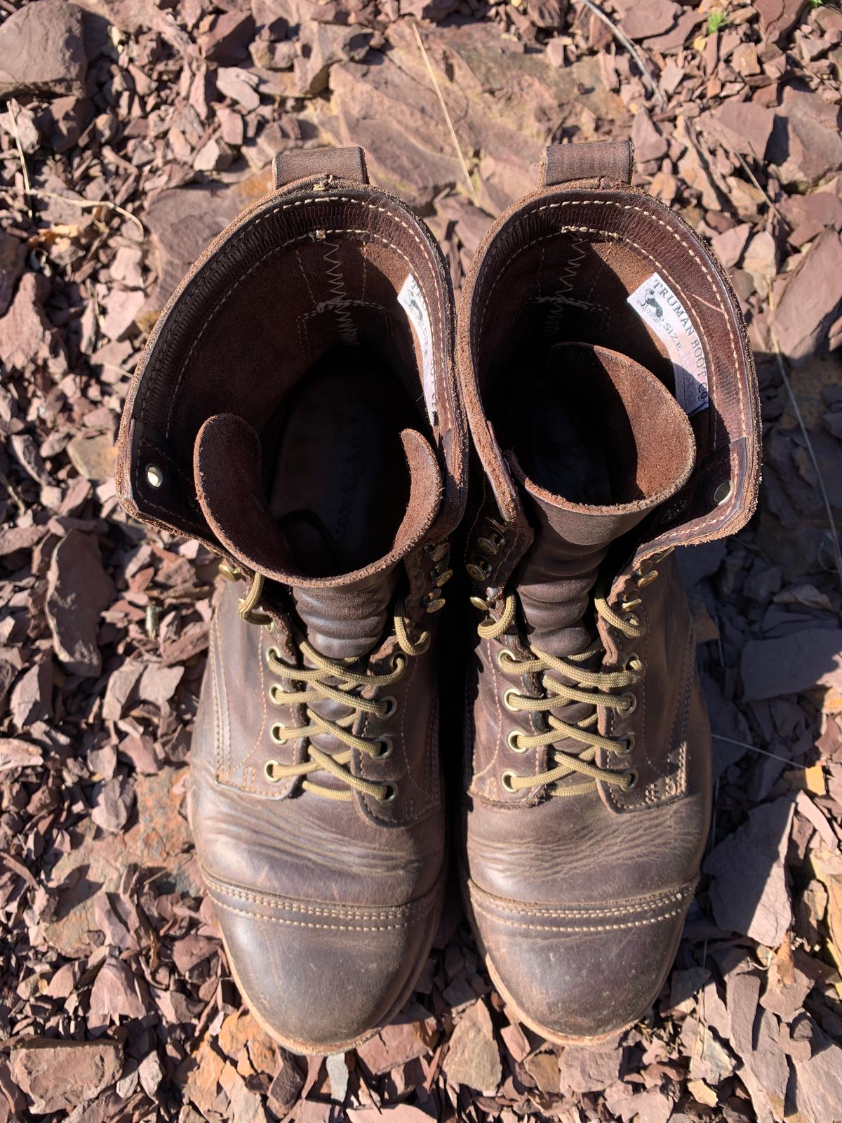 Photo by tinytopey on April 2, 2023 of the Truman Upland Boot in Horween Java Predator.