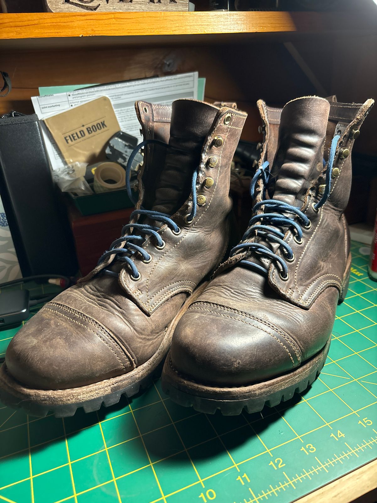 Photo by tinytopey on October 29, 2023 of the Truman Upland Boot in Horween Java Predator.