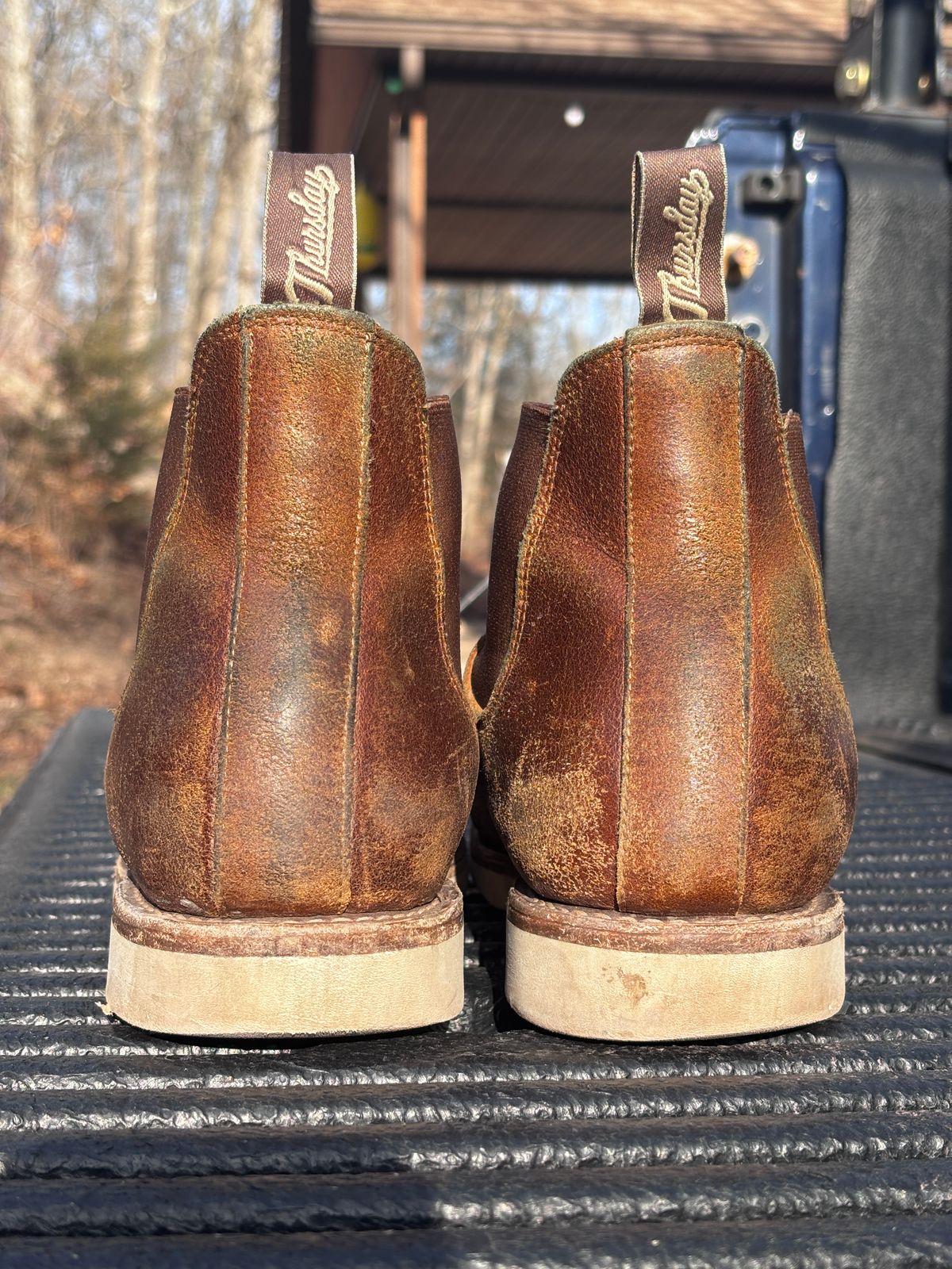 Photo by tinytopey on March 2, 2026 of the Thursday General Purpose Chelsea in Safari Waxed Roughout.