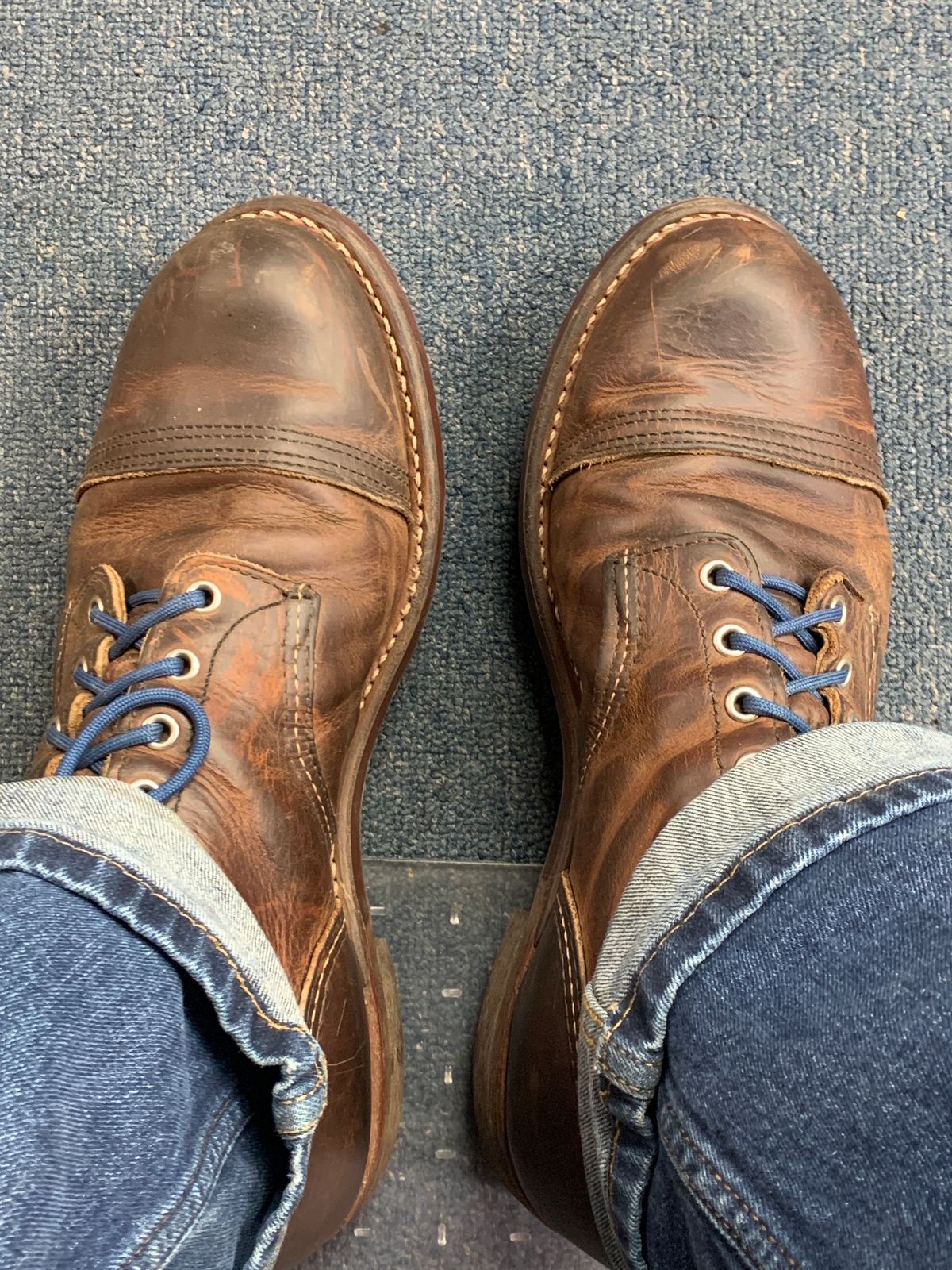 Photo by tinytopey on September 15, 2023 of the Red Wing Iron Ranger in S.B. Foot Copper Rough and Tough.