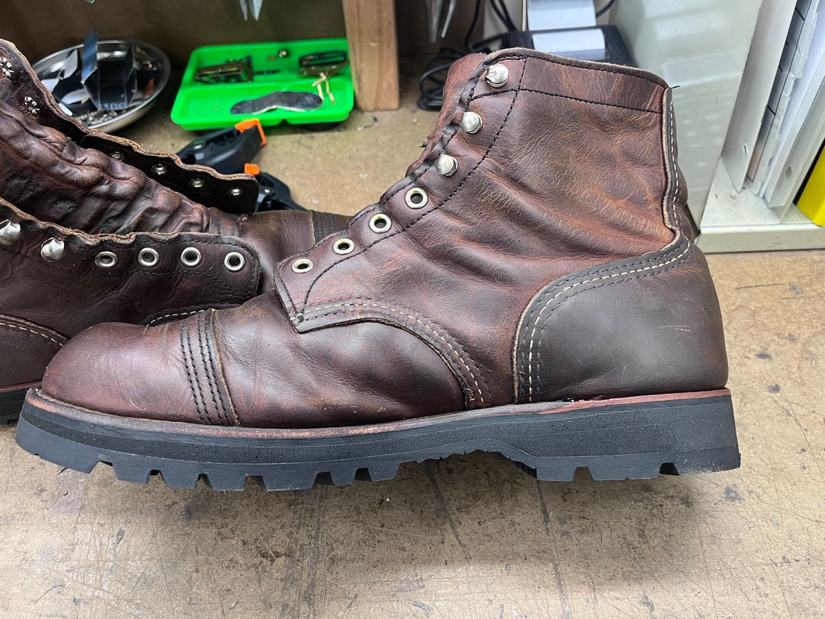Photo by tinytopey on April 17, 2024 of the Red Wing Iron Ranger in S.B. Foot Copper Rough and Tough.