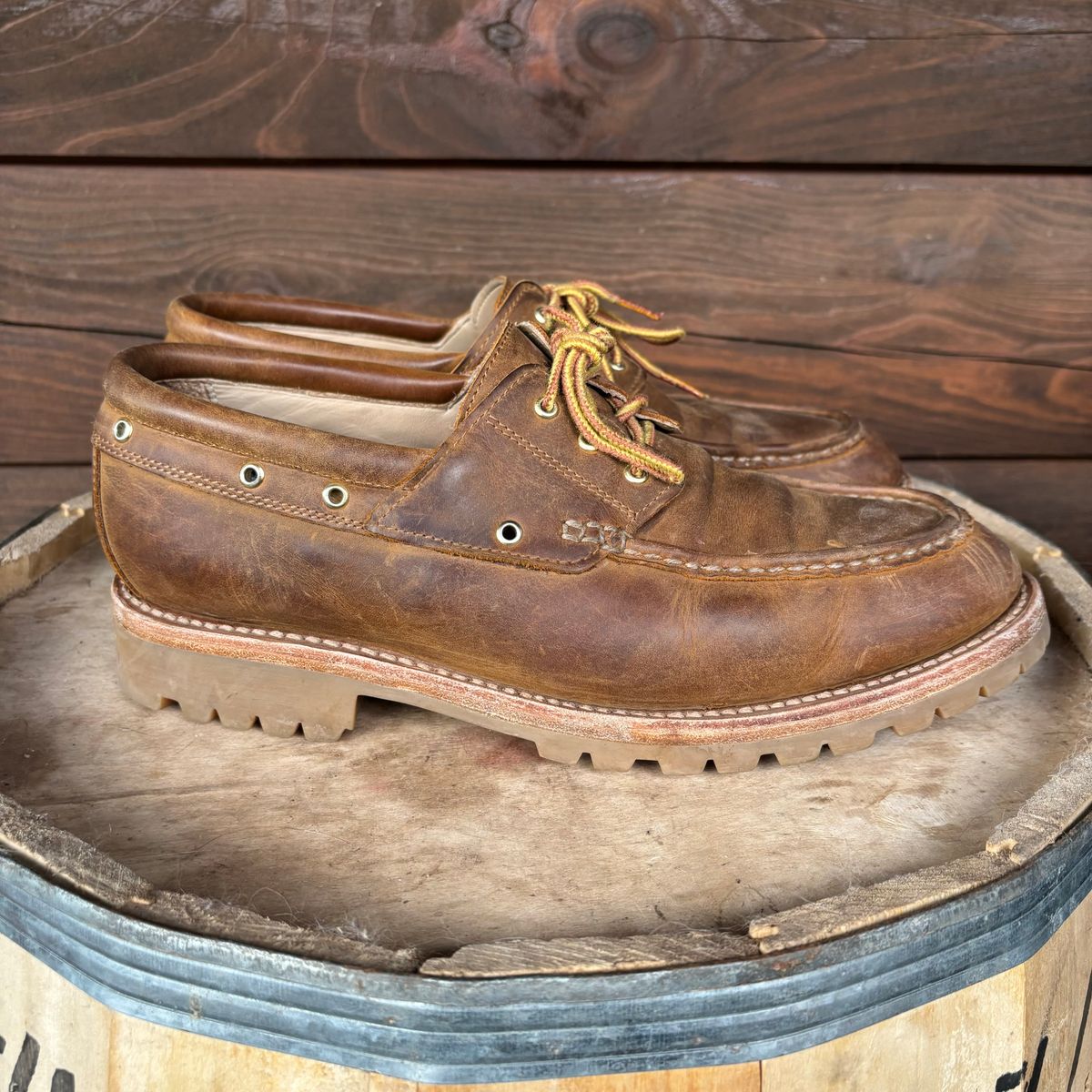 Photo by tinytopey on November 1, 2023 of the Rhodes Tahoe Boat Shoe Montagna in Unknown Leather.