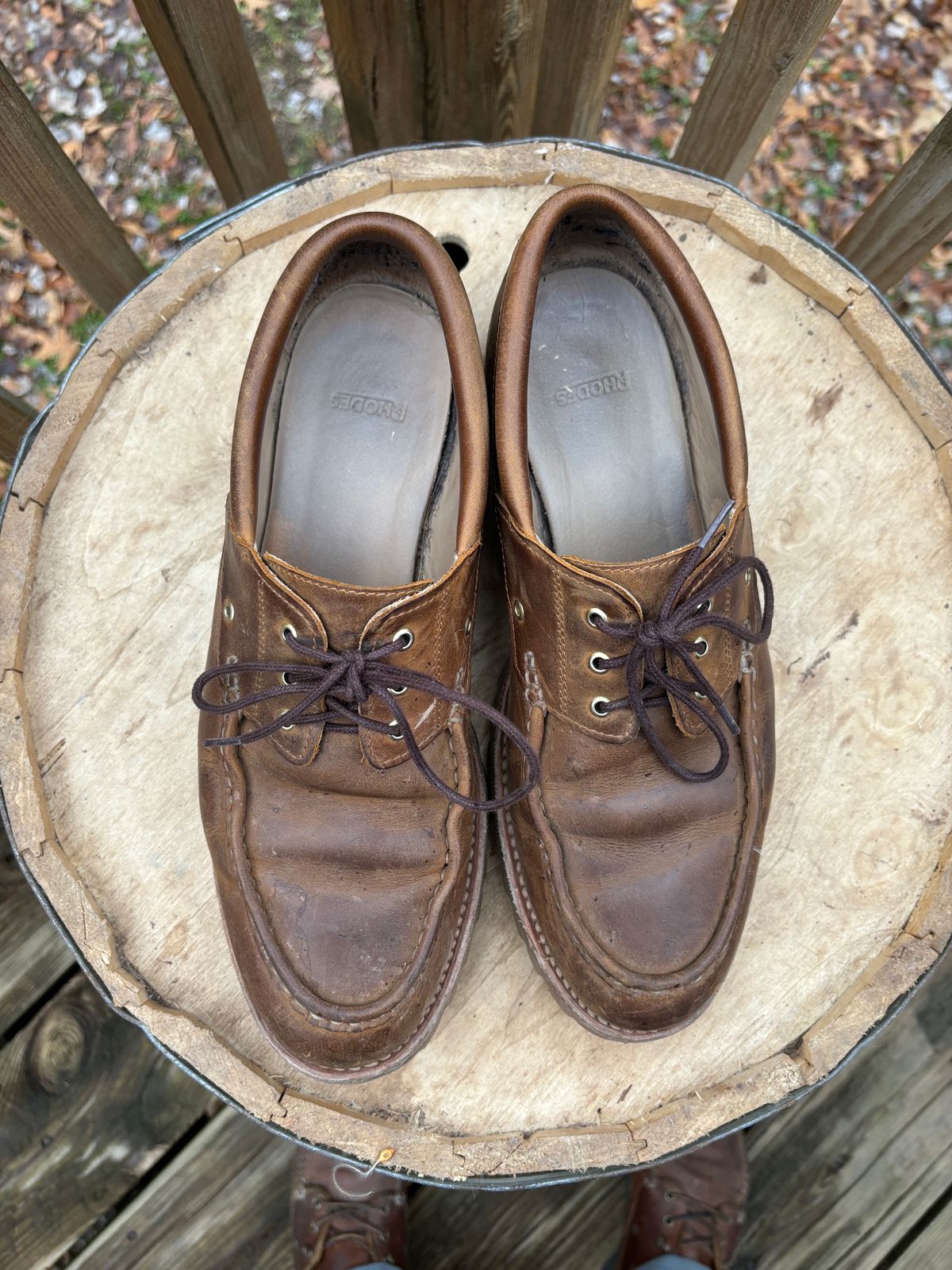 Photo by tinytopey on December 4, 2023 of the Rhodes Tahoe Boat Shoe Montagna in Unknown Leather.