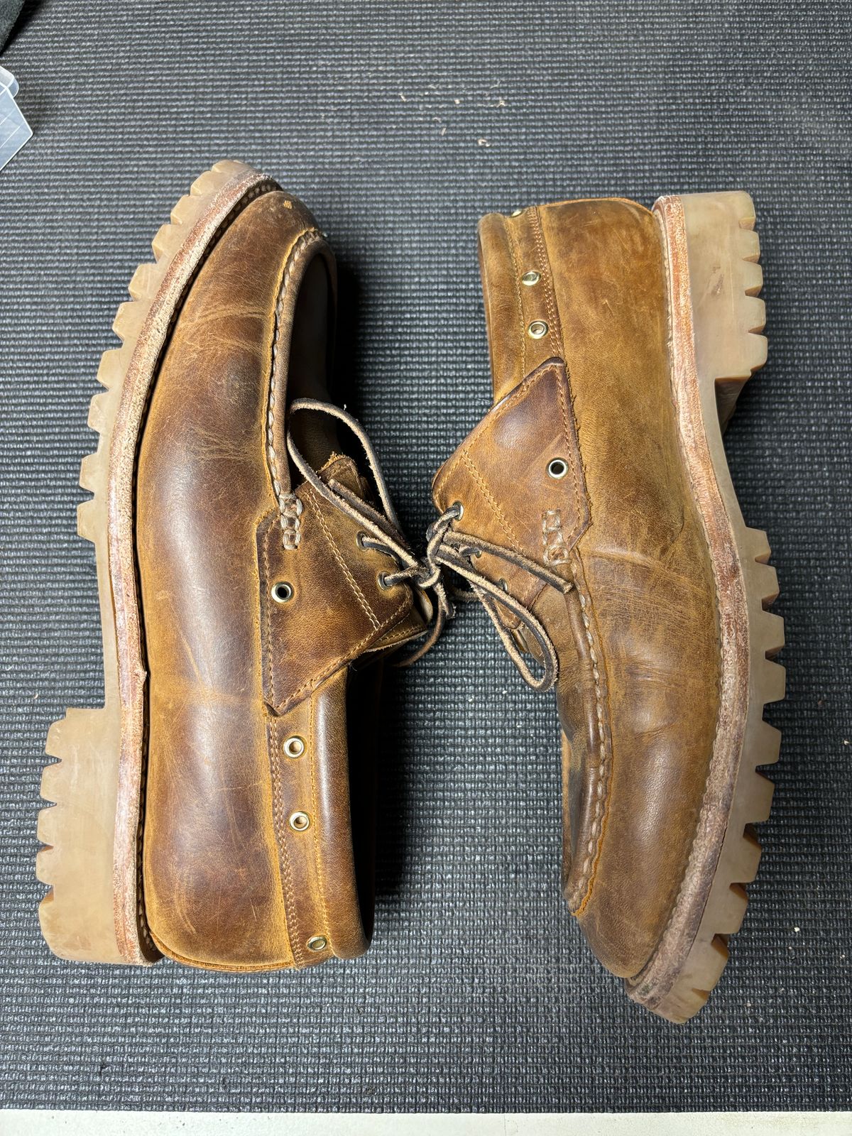 Photo by tinytopey on January 6, 2024 of the Rhodes Tahoe Boat Shoe Montagna in Unknown Leather.