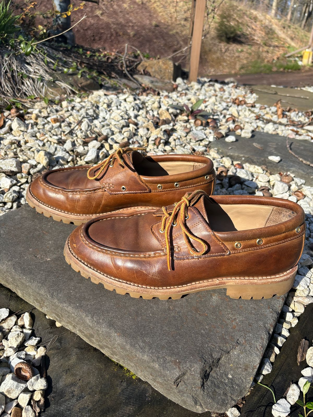 Photo by tinytopey on April 4, 2024 of the Rhodes Tahoe Boat Shoe Montagna in Unknown Leather.