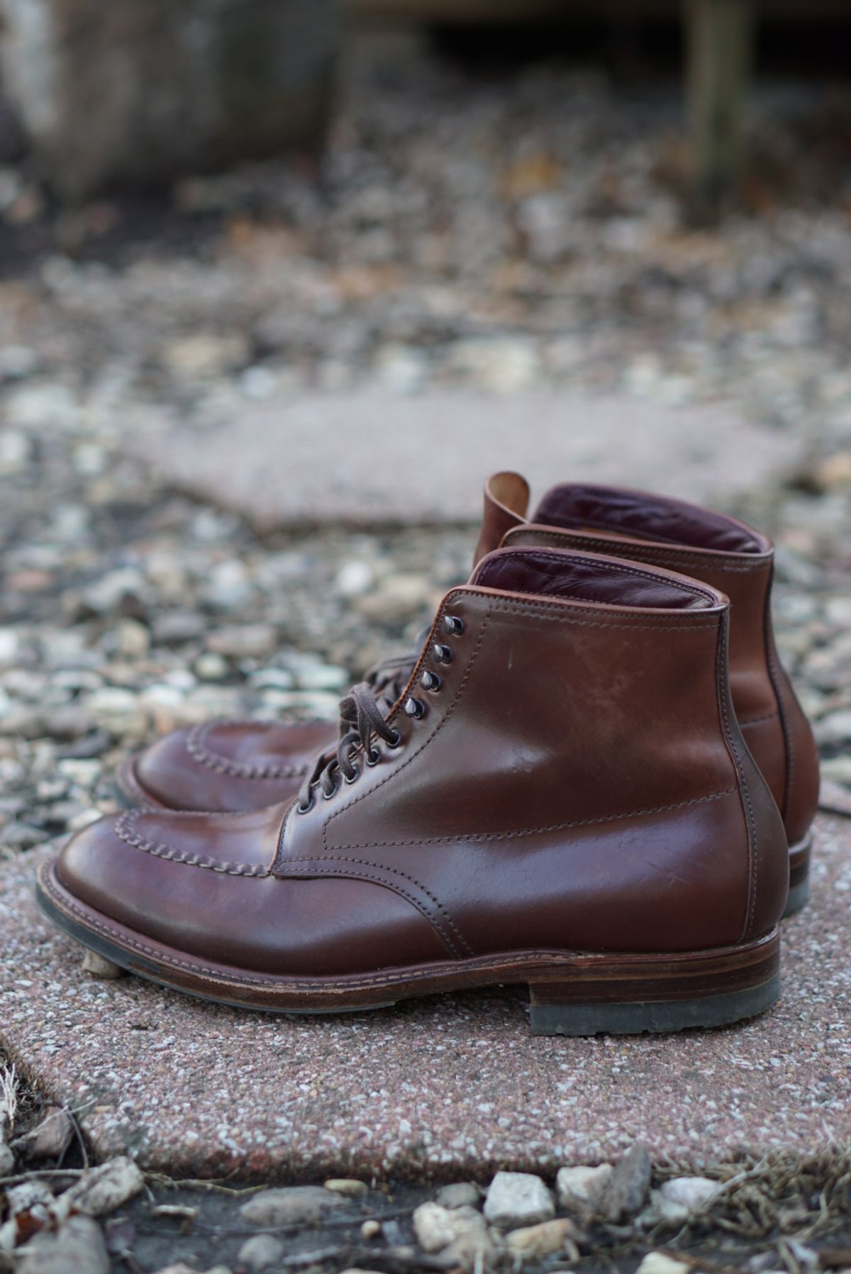 Photo by heavyE on January 5, 2023 of the Alden Indy Boot in Horween Color 4 Shell Cordovan.