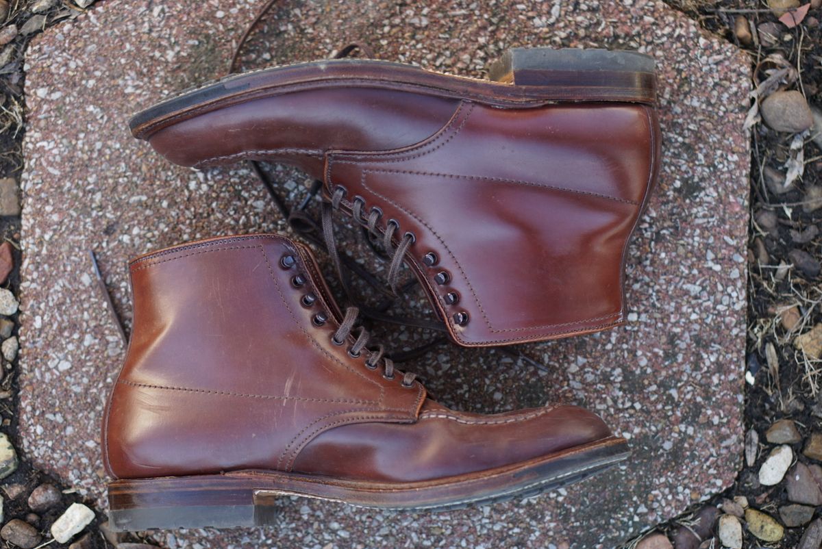 Photo by heavyE on February 5, 2023 of the Alden Indy Boot in Horween Color 4 Shell Cordovan.