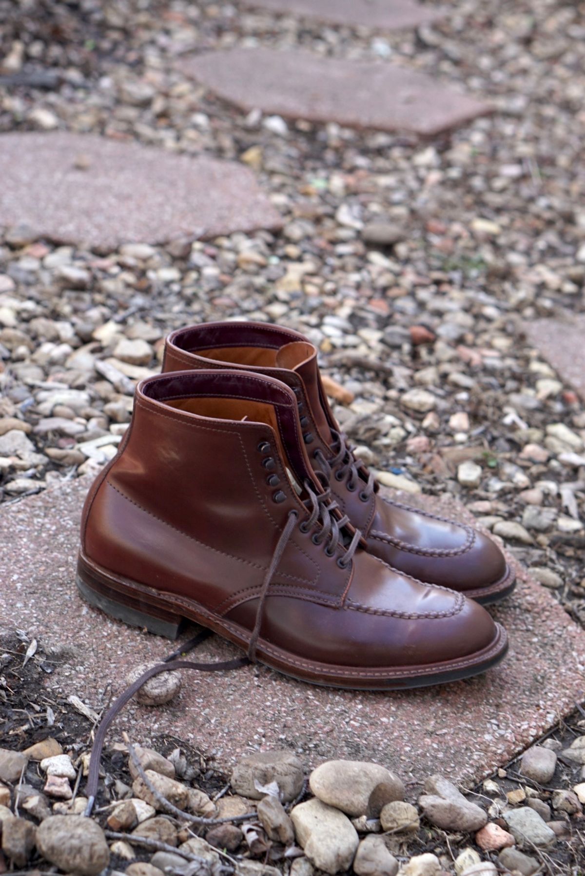 Photo by heavyE on March 5, 2023 of the Alden Indy Boot in Horween Color 4 Shell Cordovan.