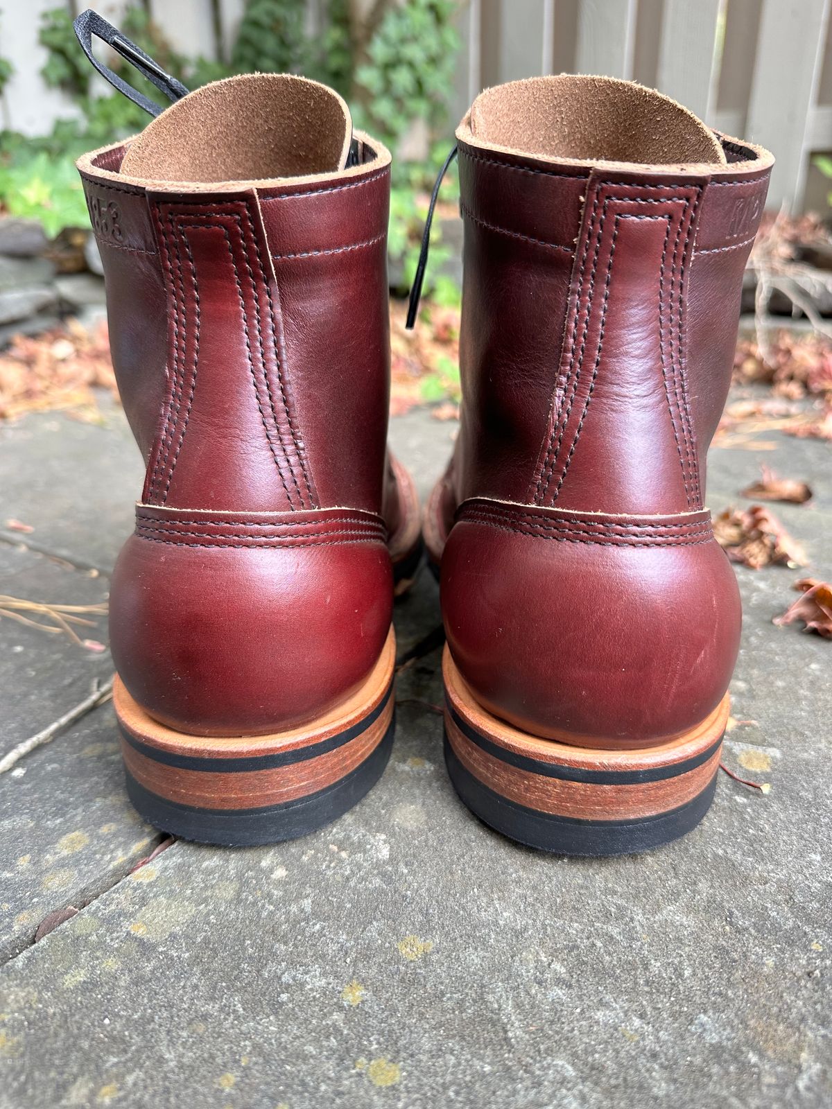 Photo by hunty_badger on November 4, 2023 of the White's MP-Sherman Toe Cap in Horween Burgundy Chromexcel.