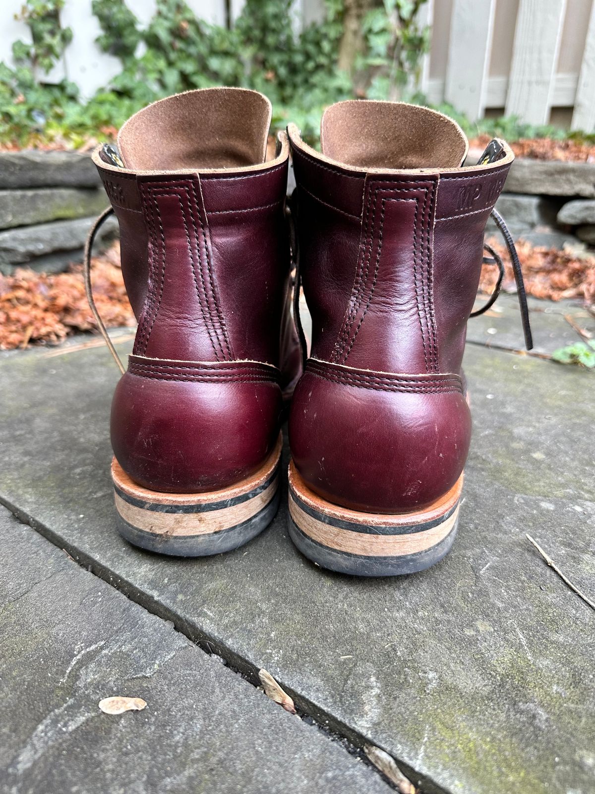 Photo by hunty_badger on February 1, 2024 of the White's MP-Sherman Toe Cap in Horween Burgundy Chromexcel.