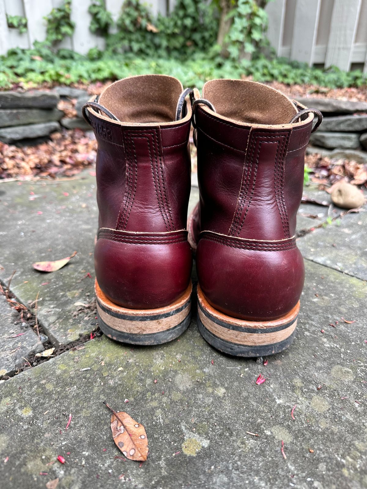Photo by hunty_badger on April 4, 2024 of the White's MP-Sherman Toe Cap in Horween Burgundy Chromexcel.