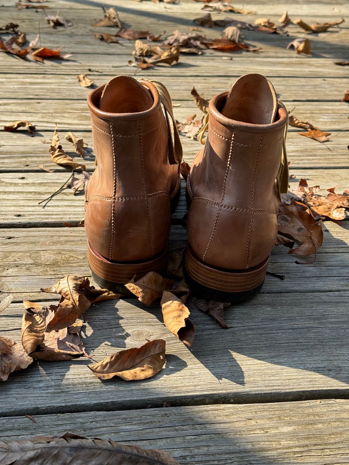 Photo by stook1 on November 6, 2023 of the Flame Panda Brogue Cap Toe Service Boot in Maryam Natural Horsebutt.