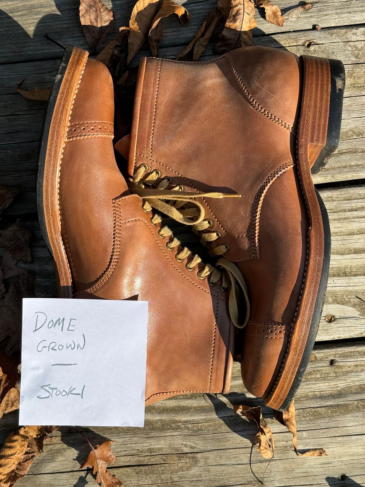 Photo by stook1 on November 6, 2023 of the Flame Panda Brogue Cap Toe Service Boot in Maryam Natural Horsebutt.