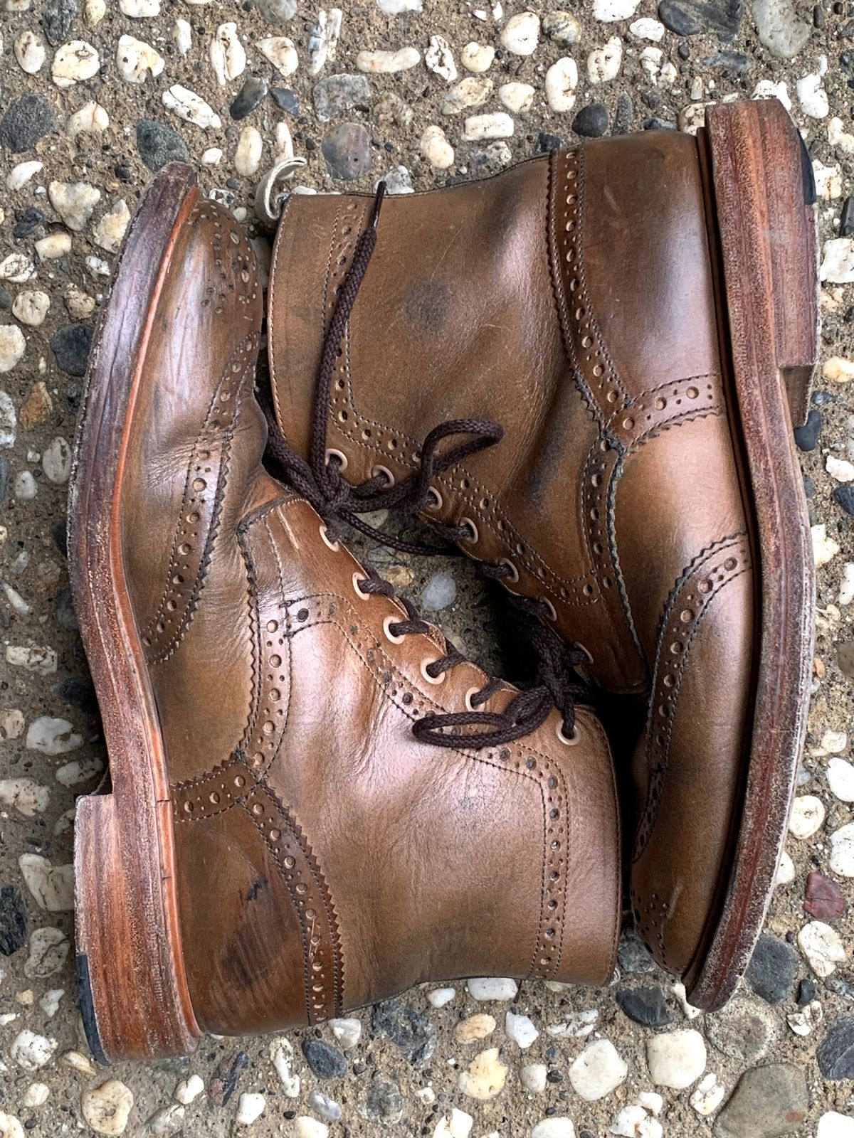 Photo by madeofbirds on February 1, 2025 of the Tricker's Stow Country Boot in Horween Natural Chromexcel.