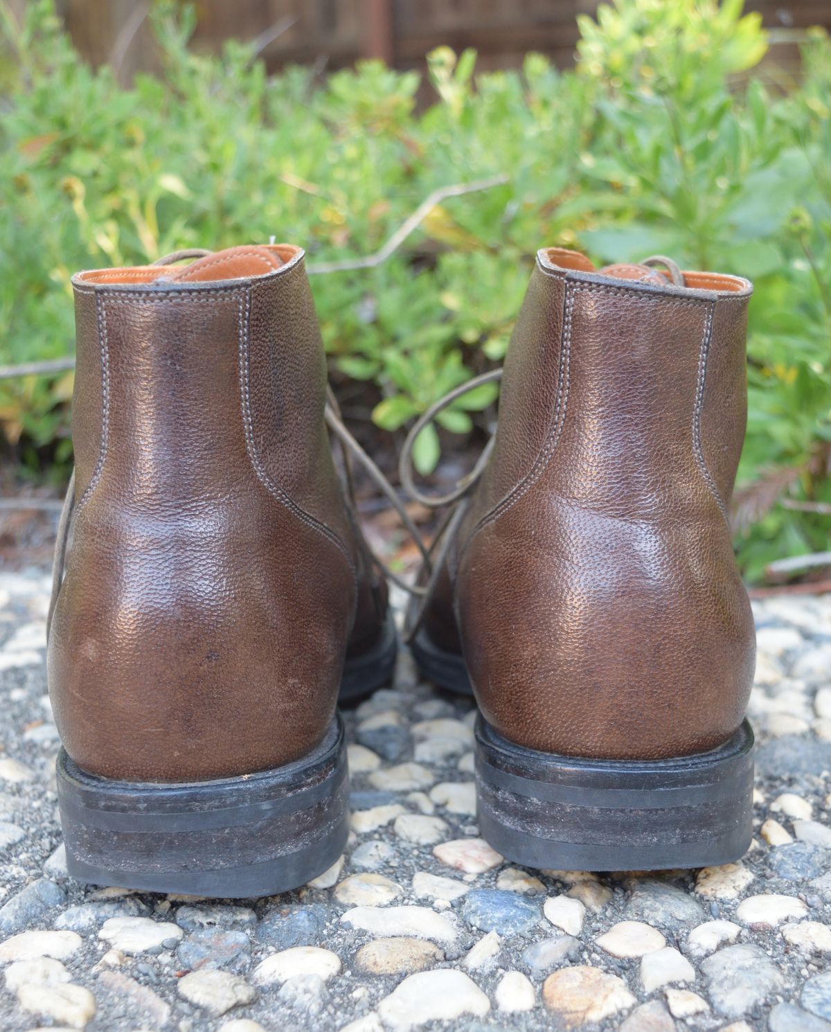 Photo by madeofbirds on March 3, 2023 of the Viberg Service Boot in Maryam Brown Washed Camel.