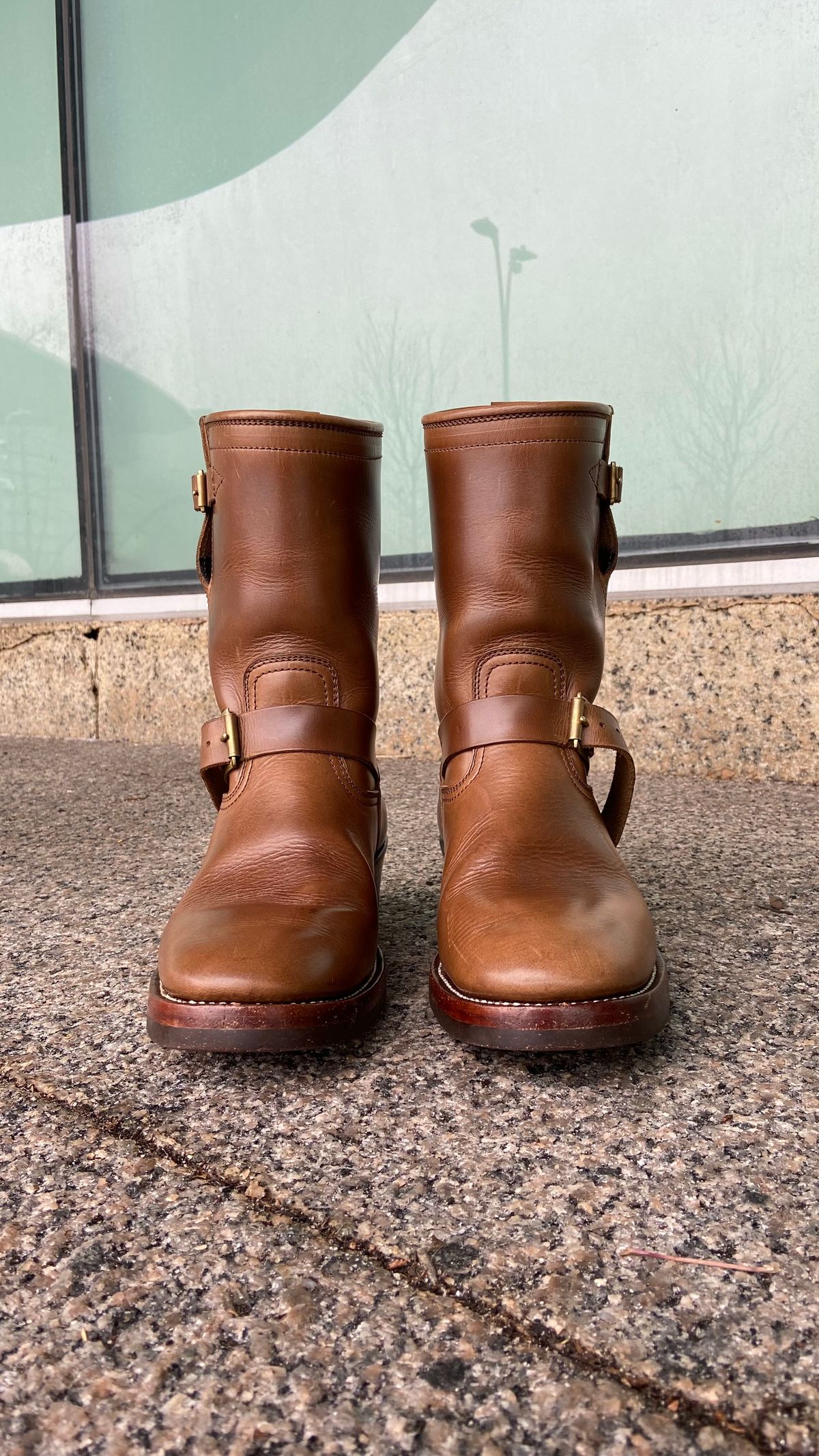 Photo by akindatallboy on January 4, 2023 of the Benzein The Keeper 'Type 2' Engineer Boot in Horween Natural Chromexcel.
