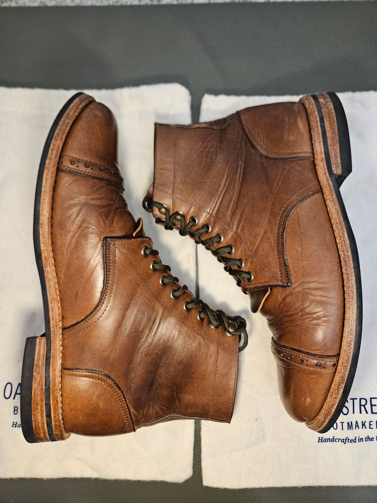 Photo by DarthCalamitus on March 1, 2024 of the Oak Street Bootmakers Trench Boot in Horween Natural Chromexcel.