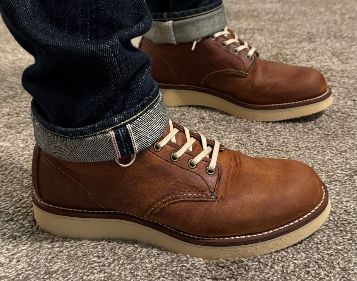 Photo by denimderick on July 27, 2024 of the Red Wing Rover in S.B. Foot Copper Rough and Tough.
