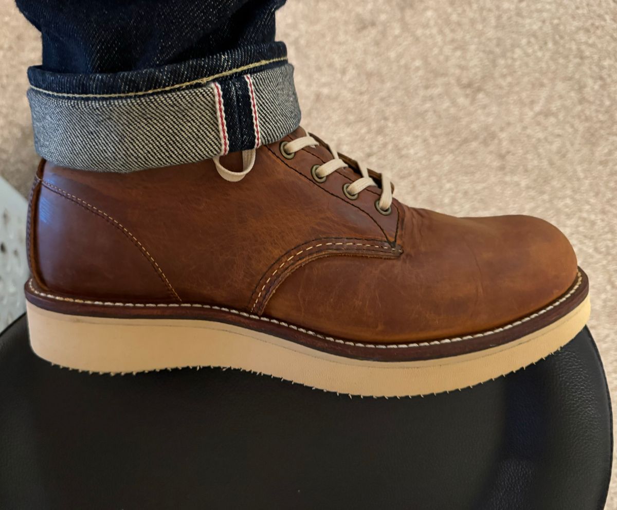 Photo by denimderick on July 27, 2024 of the Red Wing Rover in S.B. Foot Copper Rough and Tough.