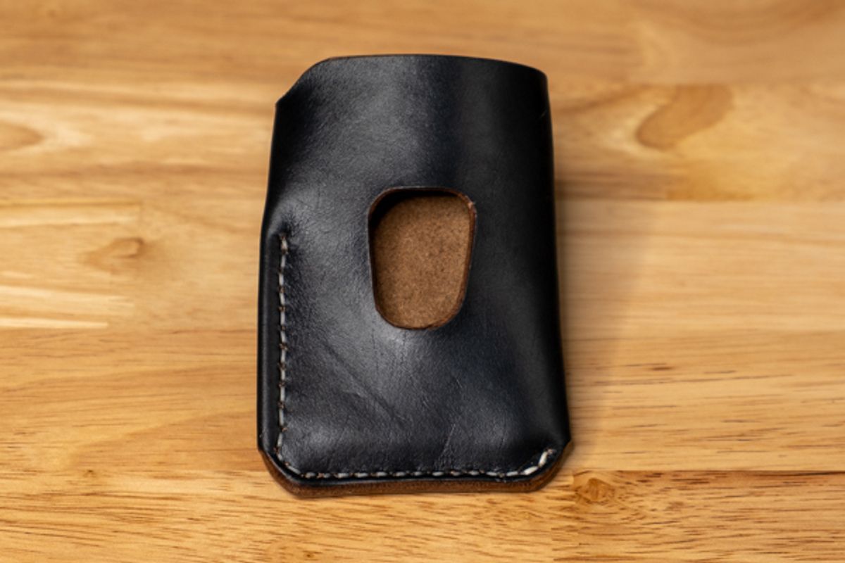 Photo by sawdustandstitch on October 3, 2025 of the Self-Made Wallet in Horween Chromexcel Black Milled.