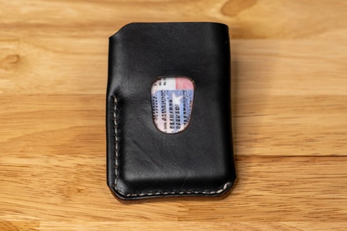 Photo by sawdustandstitch on October 3, 2025 of the Self-Made Wallet in Horween Chromexcel Black Milled.