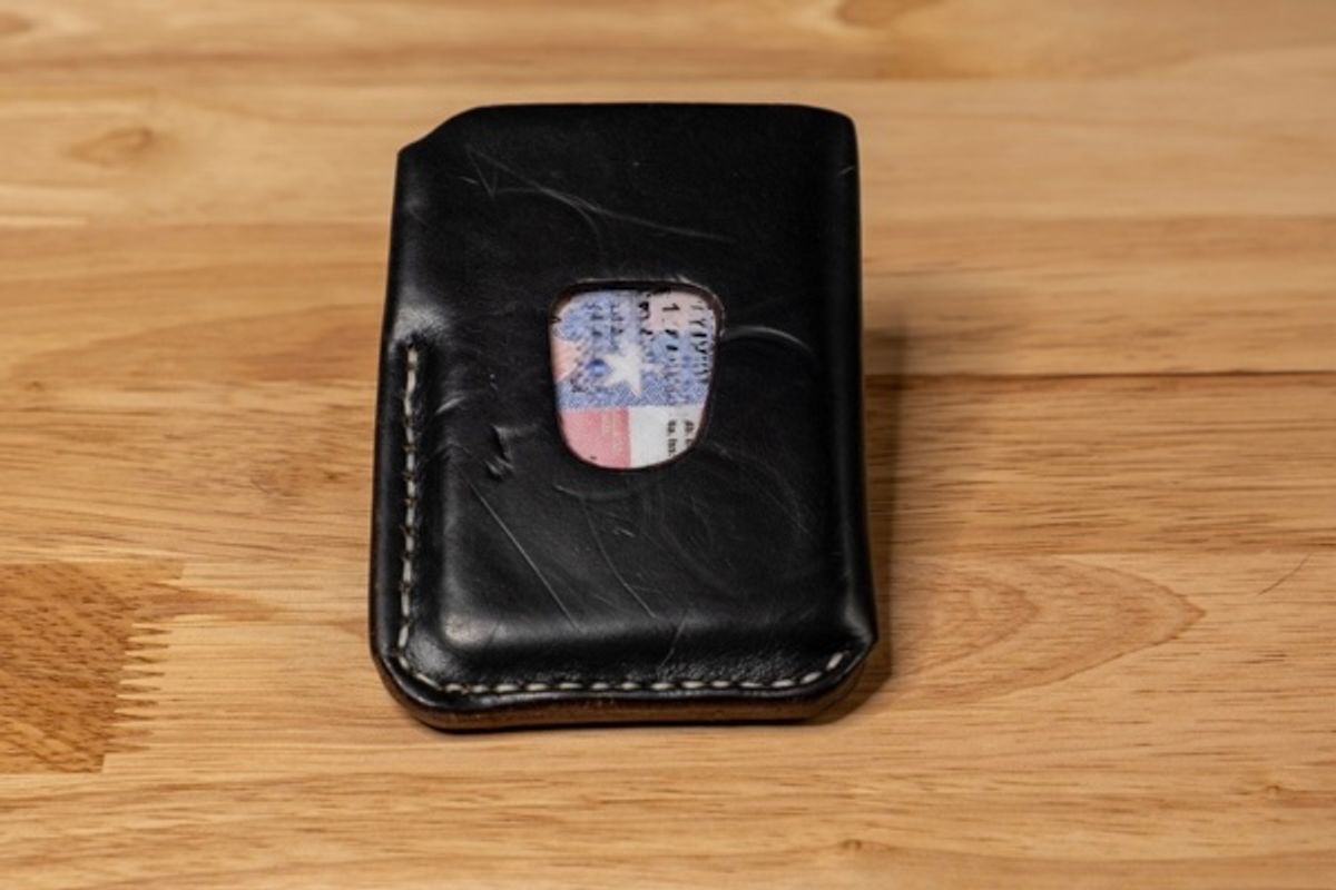 Photo by sawdustandstitch on November 6, 2025 of the Self-Made Wallet in Horween Chromexcel Black Milled.