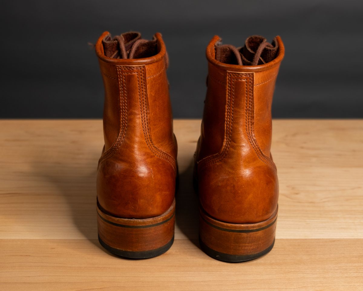 Photo by sawdustandstitch on January 6, 2024 of the Nicks Becca in Horween Natural Dublin.