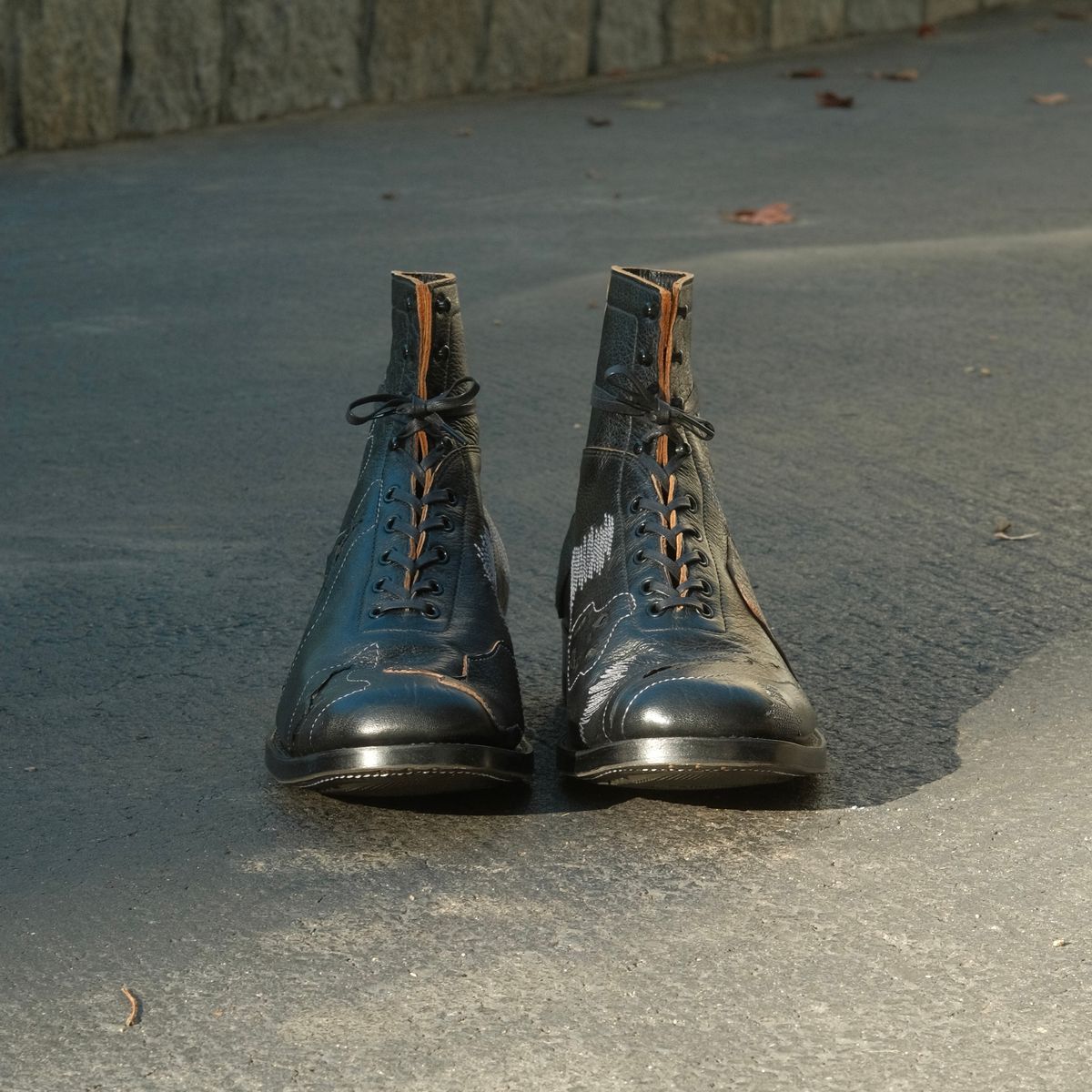 Photo by fr on October 4, 2025 of the Clinch Milne Boots in DITWOL Patchwork Deerskin.