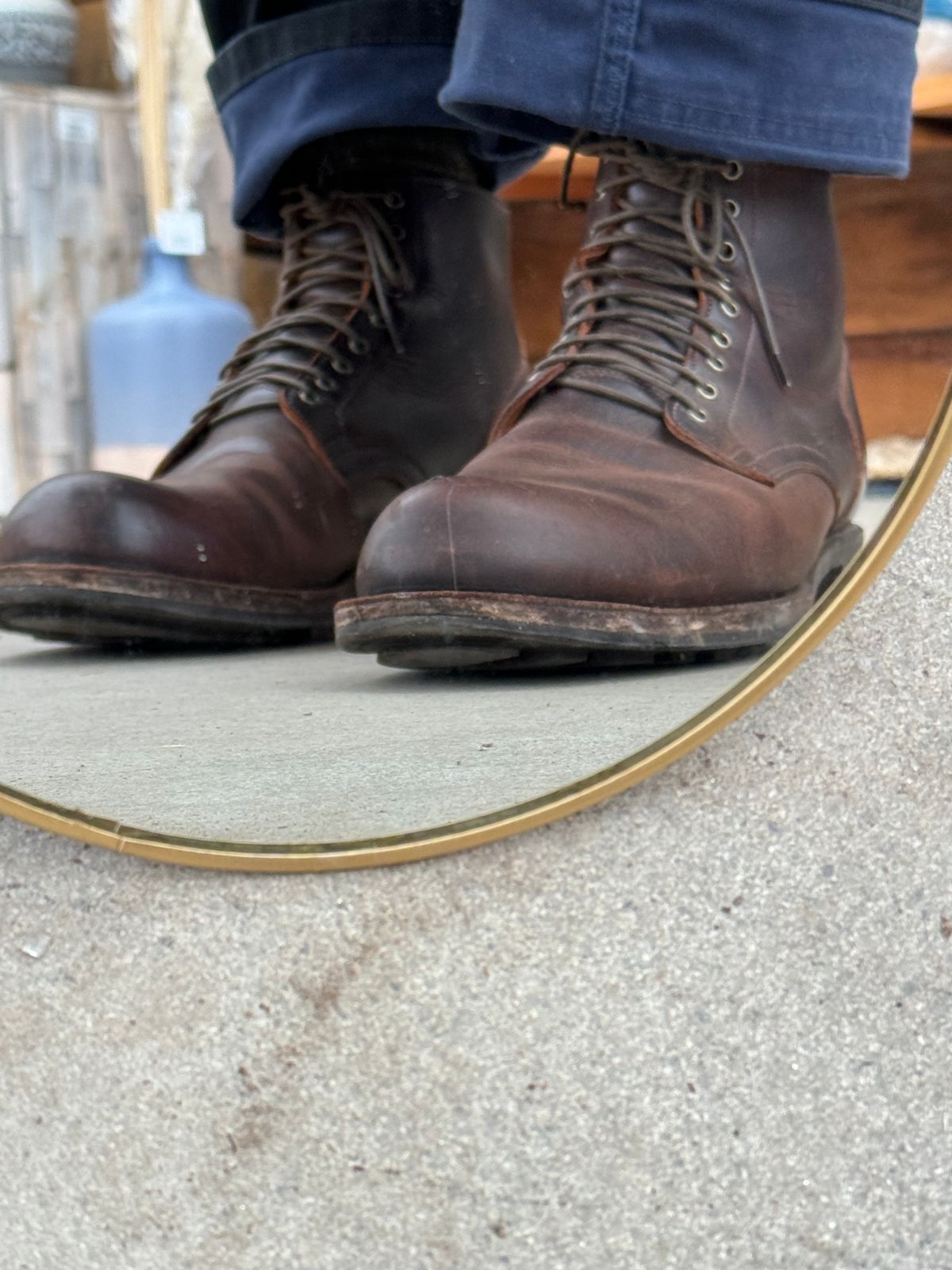 Photo by LewJay on February 1, 2024 of the Viberg Service Boot in C.F. Stead Whiskey Phoenix.
