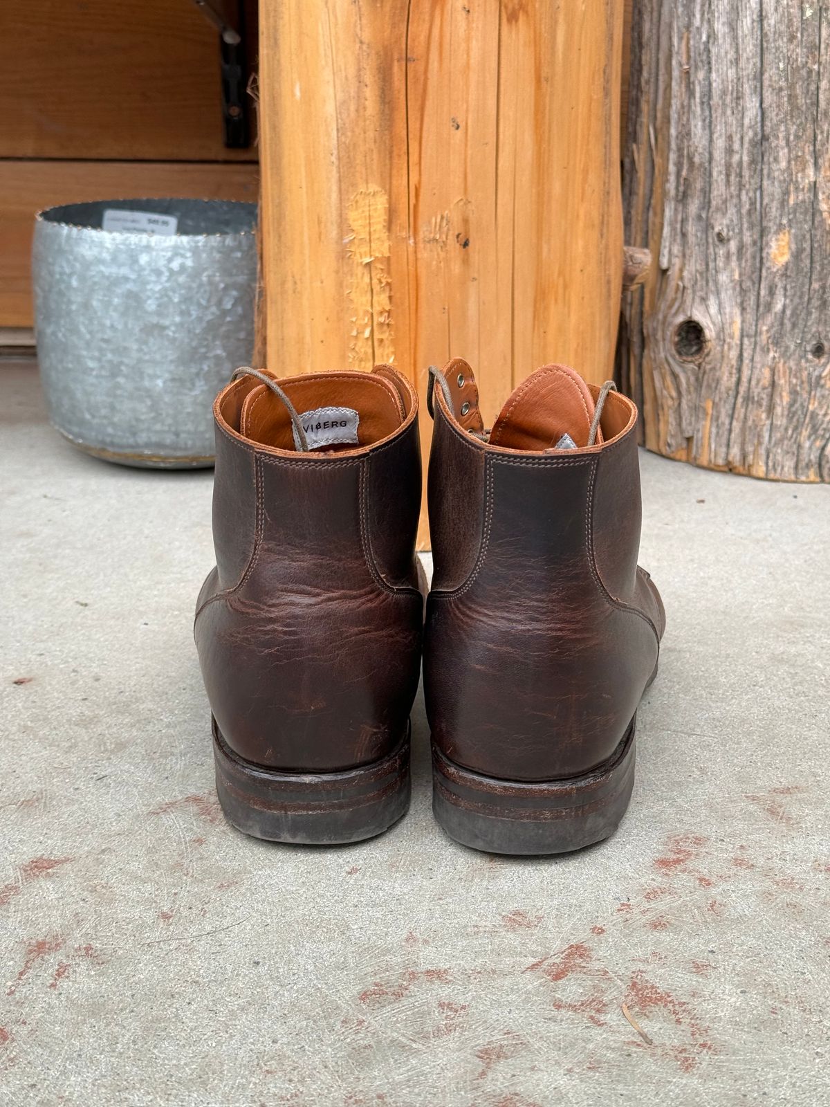 Photo by LewJay on March 2, 2024 of the Viberg Service Boot in C.F. Stead Whiskey Phoenix.