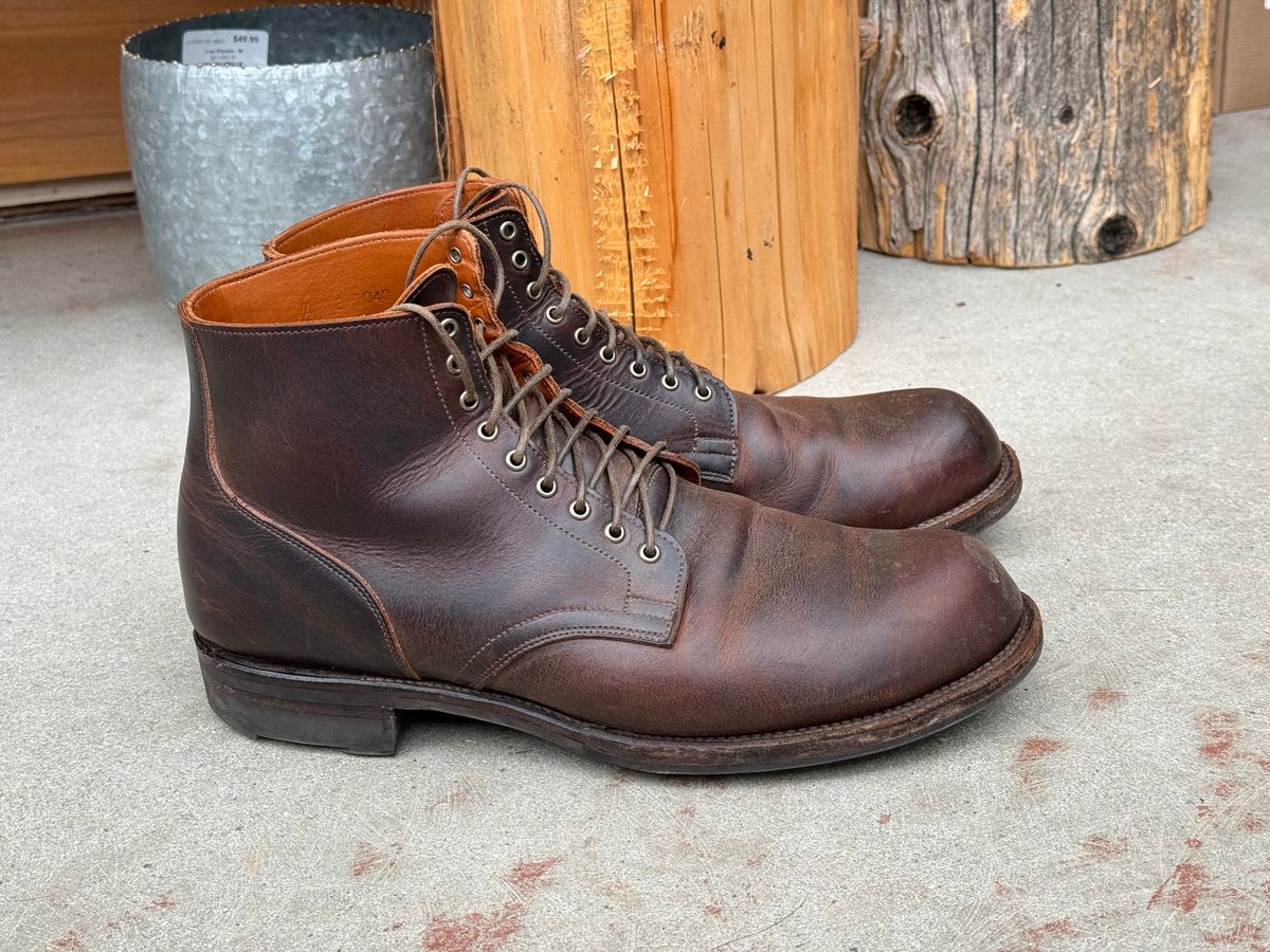 Photo by LewJay on March 2, 2024 of the Viberg Service Boot in C.F. Stead Whiskey Phoenix.