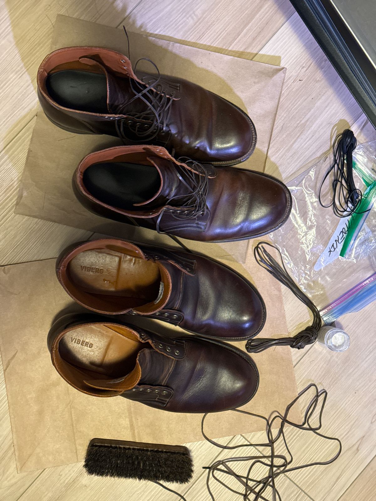 Photo by LewJay on March 16, 2024 of the Viberg Service Boot in C.F. Stead Whiskey Phoenix.