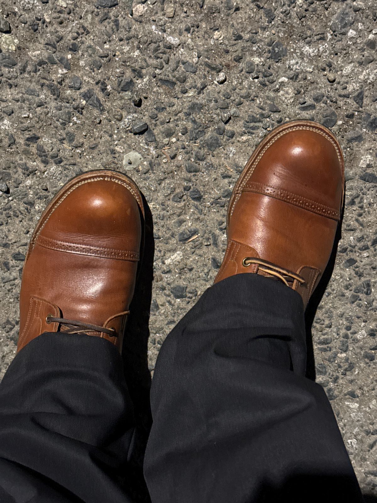 Photo by LewJay on March 16, 2024 of the Viberg Service Boot in C.F. Stead Whiskey Phoenix.