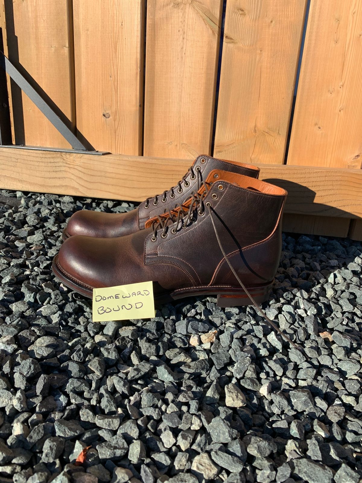 Photo by LewJay on October 1, 2023 of the Viberg Service Boot in C.F. Stead Whiskey Phoenix.
