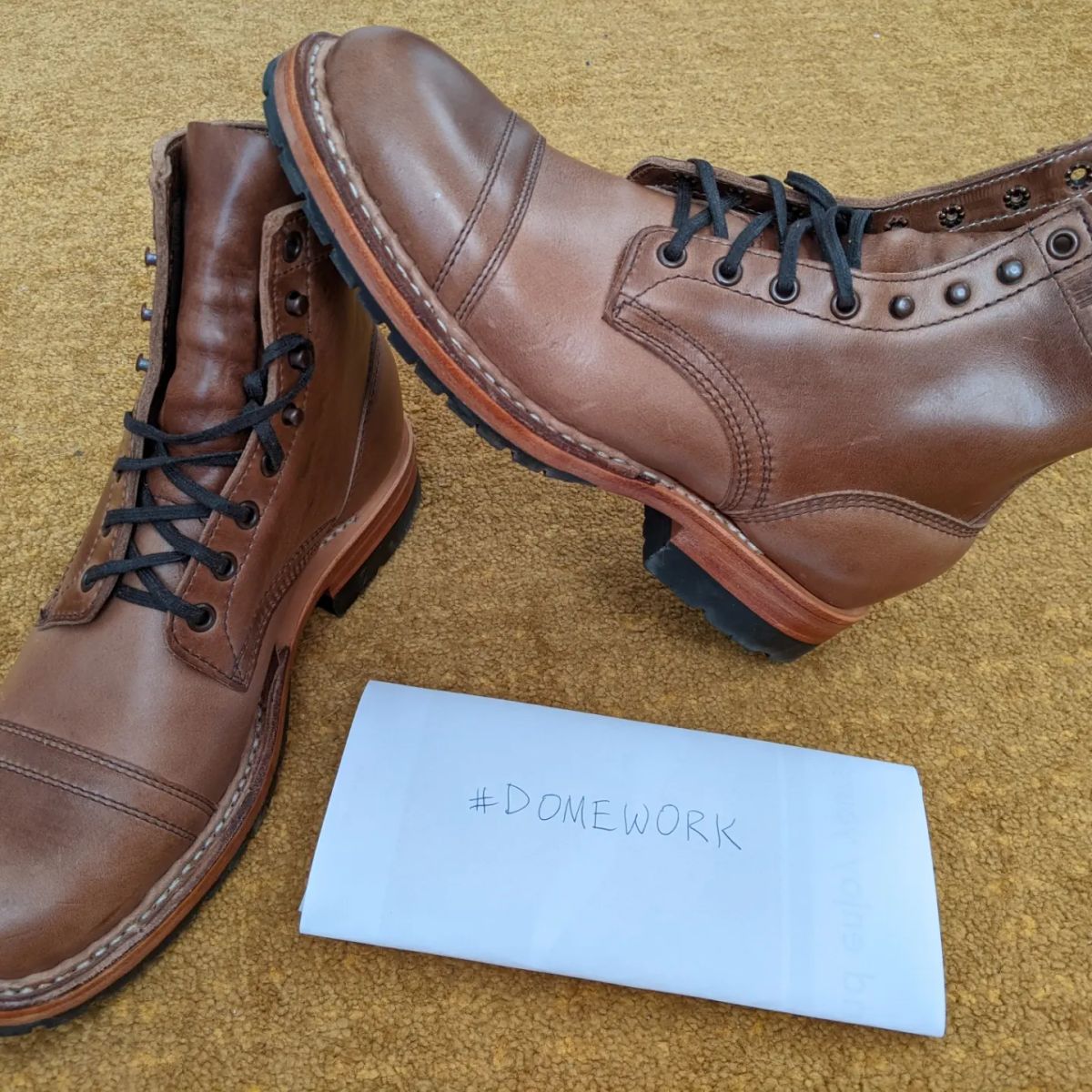 Photo by perfectpatina on October 1, 2022 of the White's MP-Sherman Toe Cap in Horween Natural Chromexcel.