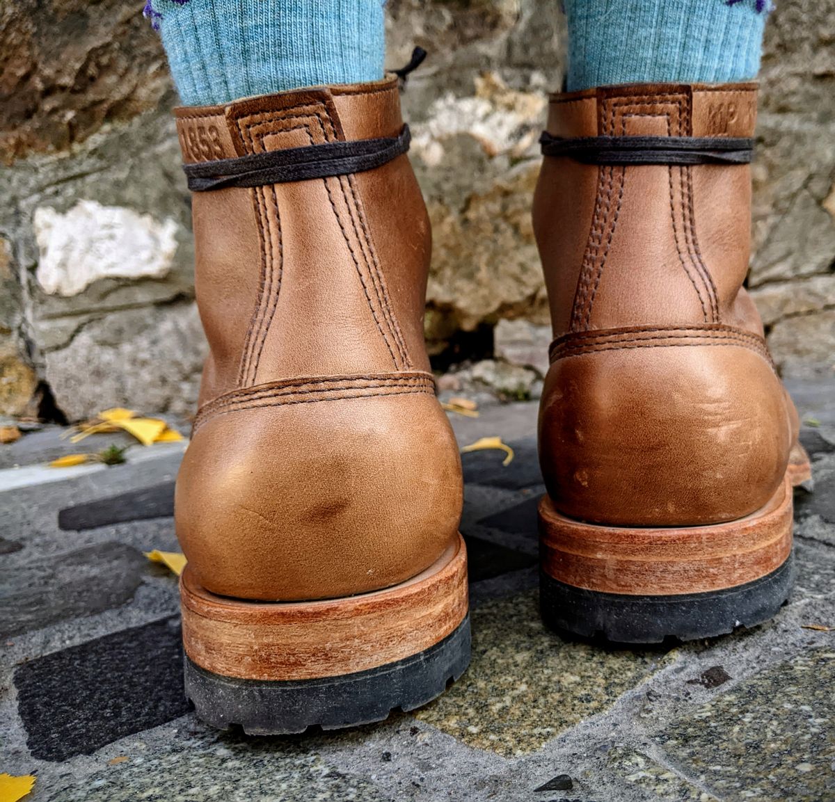Photo by perfectpatina on November 5, 2022 of the White's MP-Sherman Toe Cap in Horween Natural Chromexcel.