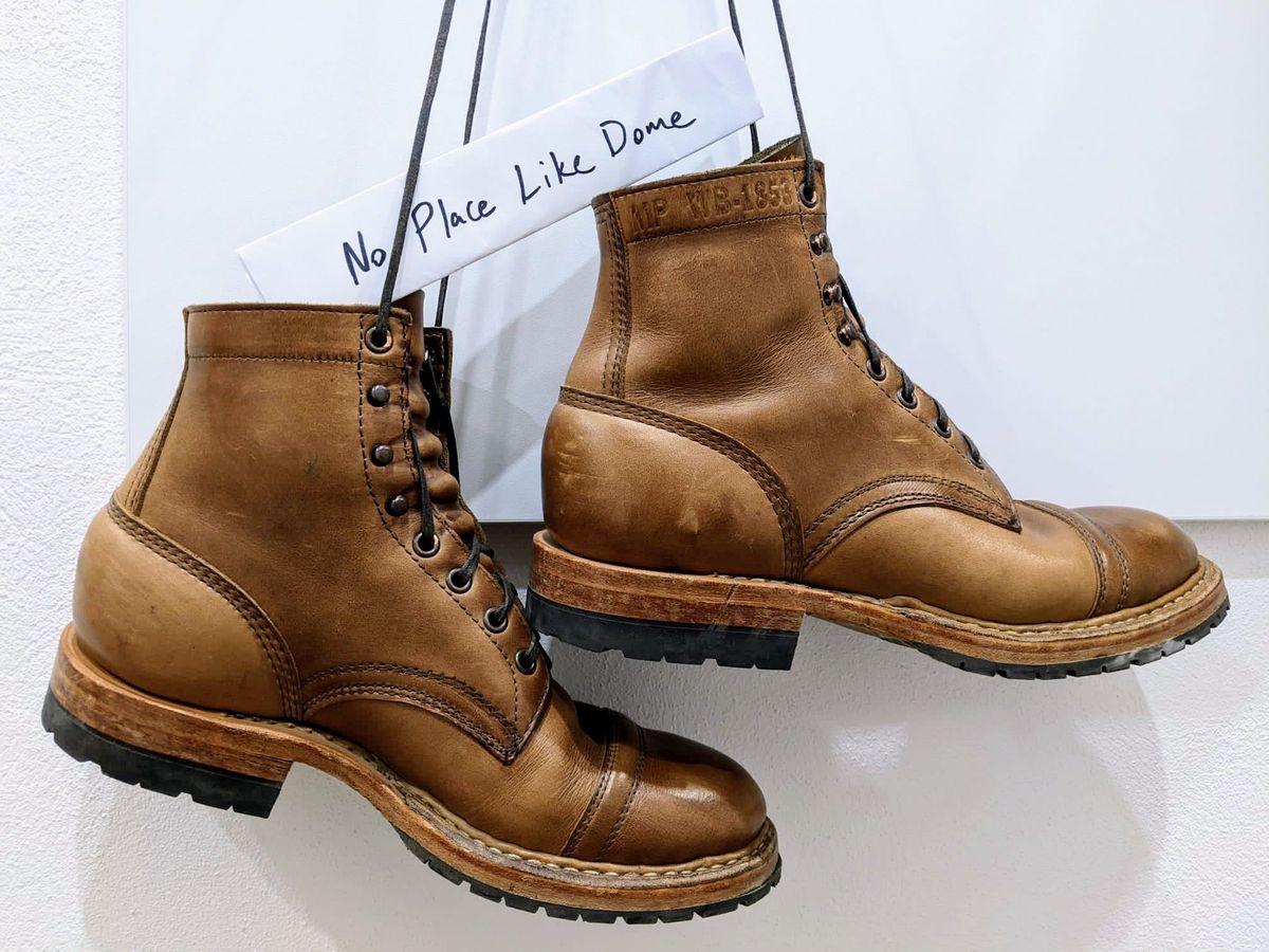 Photo by perfectpatina on November 5, 2022 of the White's MP-Sherman Toe Cap in Horween Natural Chromexcel.