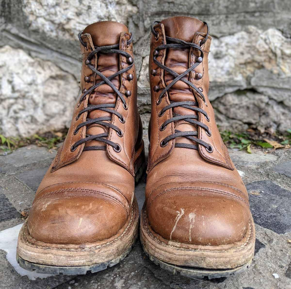 Photo by perfectpatina on December 5, 2022 of the White's MP-Sherman Toe Cap in Horween Natural Chromexcel.