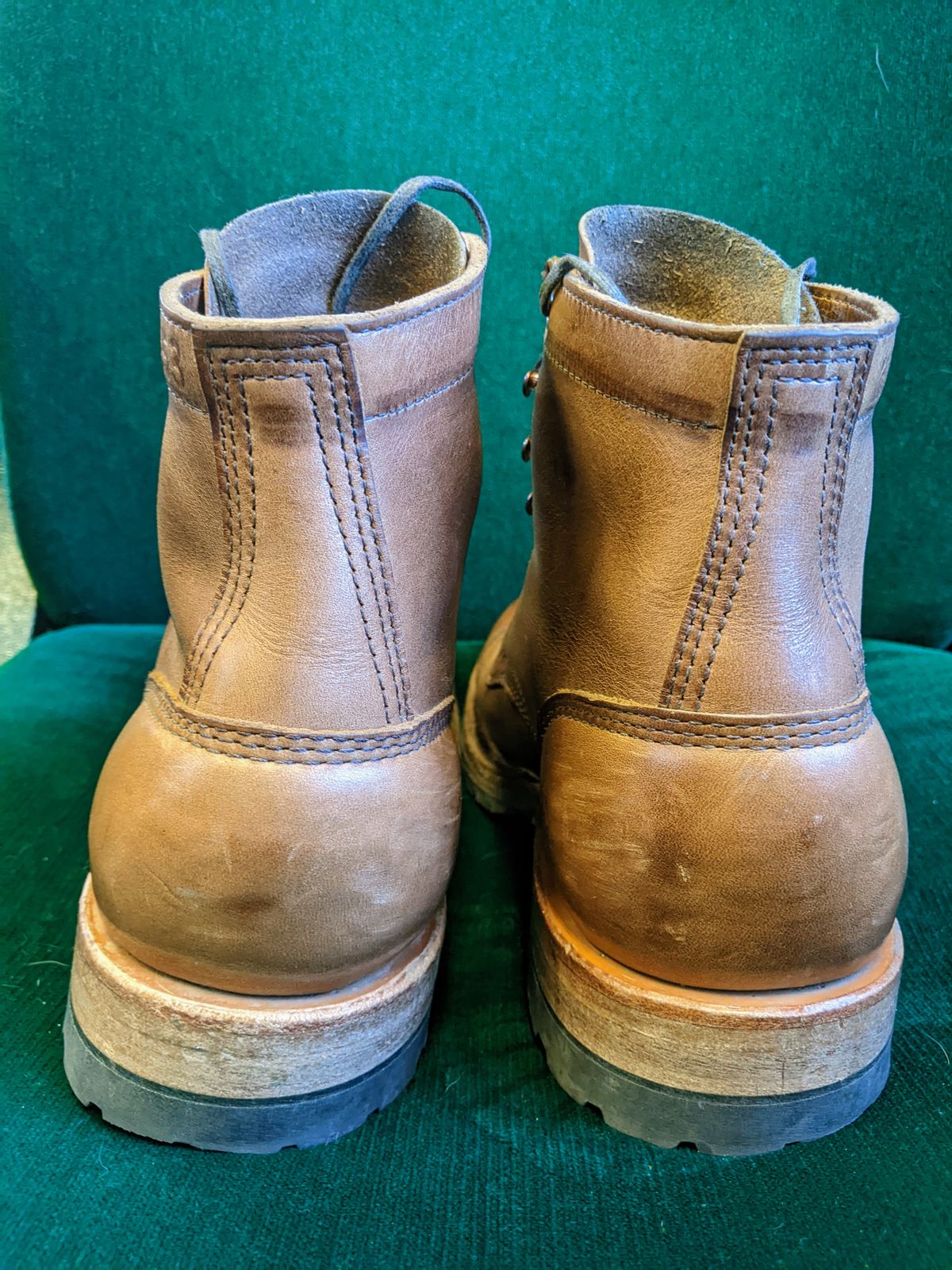 Photo by perfectpatina on January 5, 2023 of the White's MP-Sherman Toe Cap in Horween Natural Chromexcel.