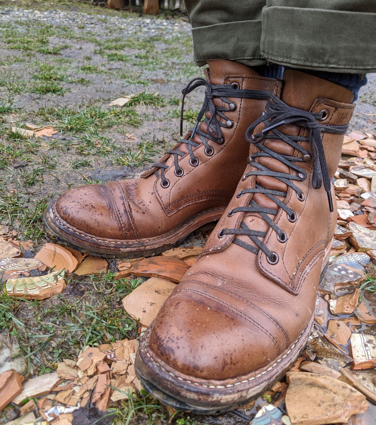 Photo by perfectpatina on January 22, 2023 of the White's MP-Sherman Toe Cap in Horween Natural Chromexcel.