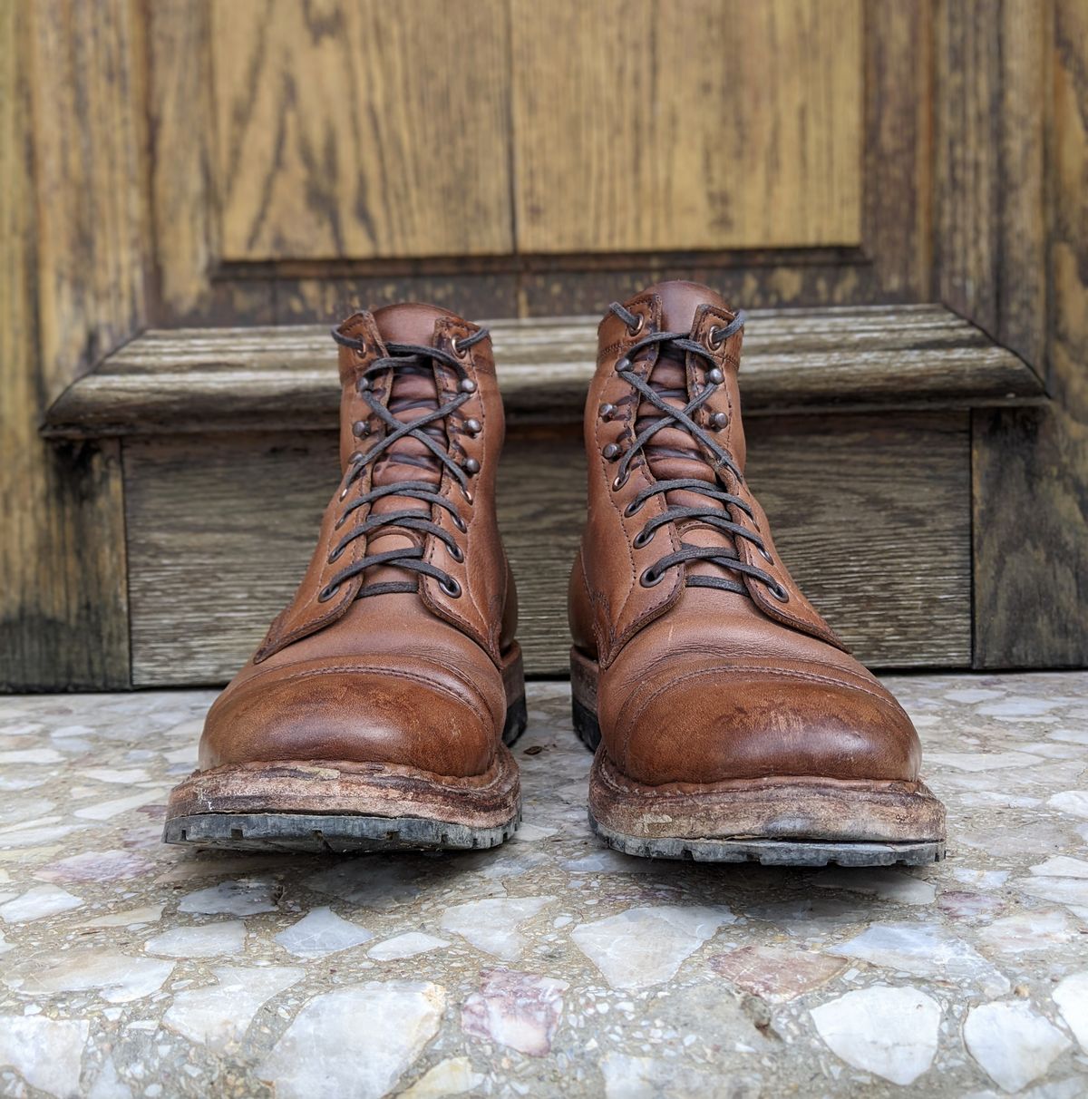 Photo by perfectpatina on February 5, 2023 of the White's MP-Sherman Toe Cap in Horween Natural Chromexcel.