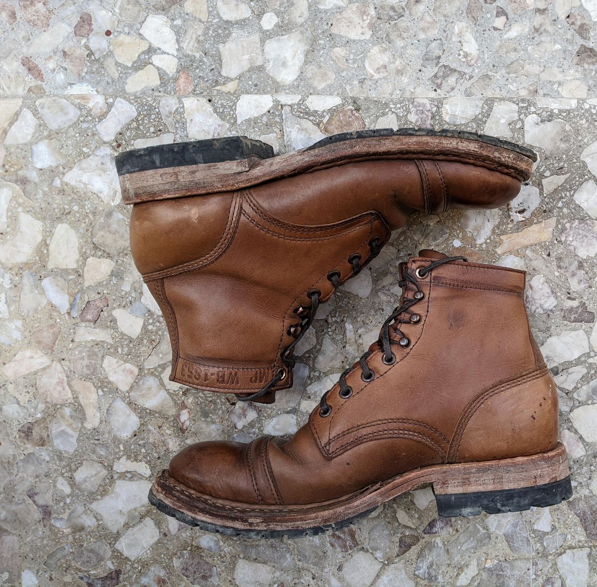 Photo by perfectpatina on February 5, 2023 of the White's MP-Sherman Toe Cap in Horween Natural Chromexcel.