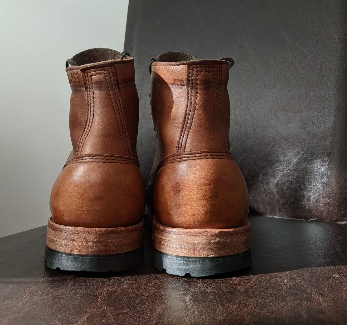 Photo by perfectpatina on March 5, 2023 of the White's MP-Sherman Toe Cap in Horween Natural Chromexcel.