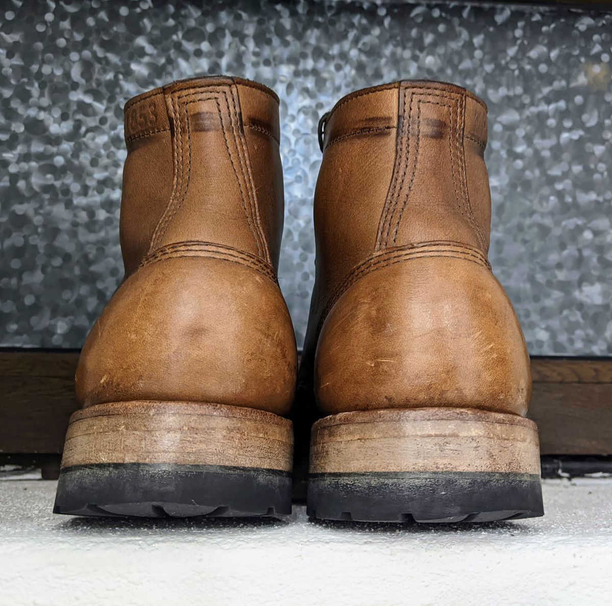 Photo by perfectpatina on April 5, 2023 of the White's MP-Sherman Toe Cap in Horween Natural Chromexcel.