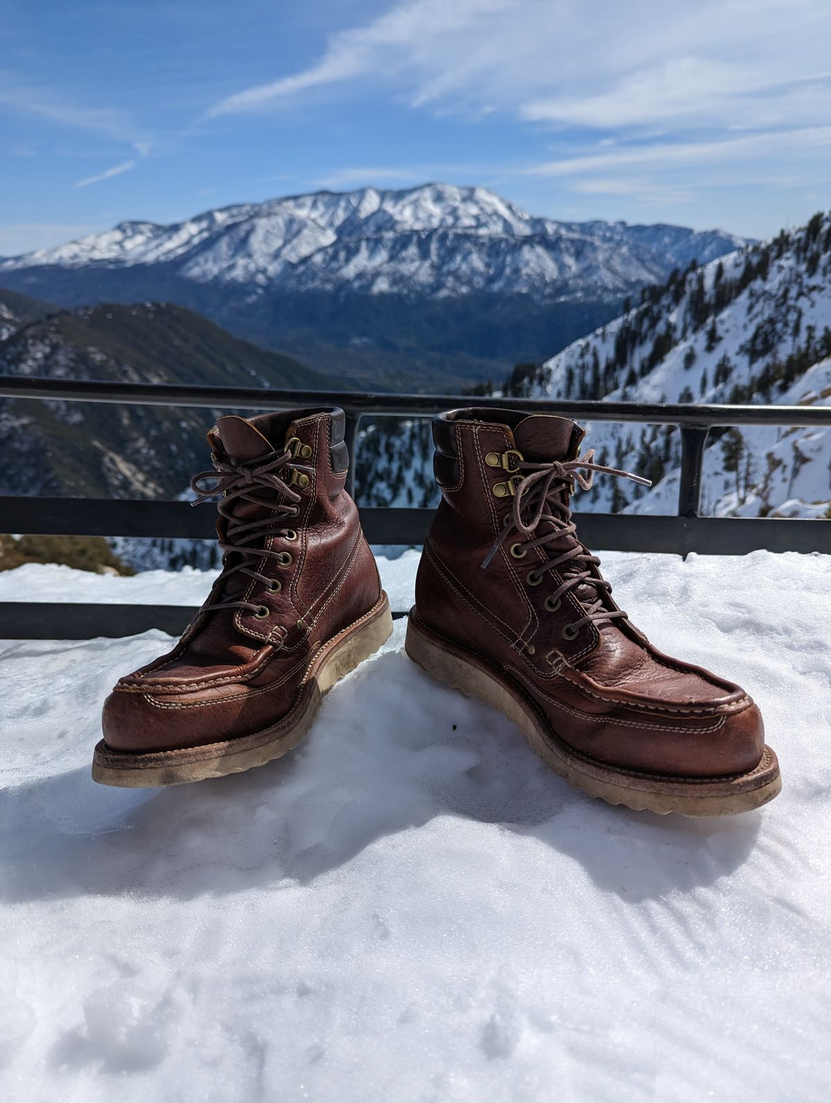 Photo by TiffTV on February 4, 2023 of the Grant Stone Field Boot in Seidel Walnut Bison.