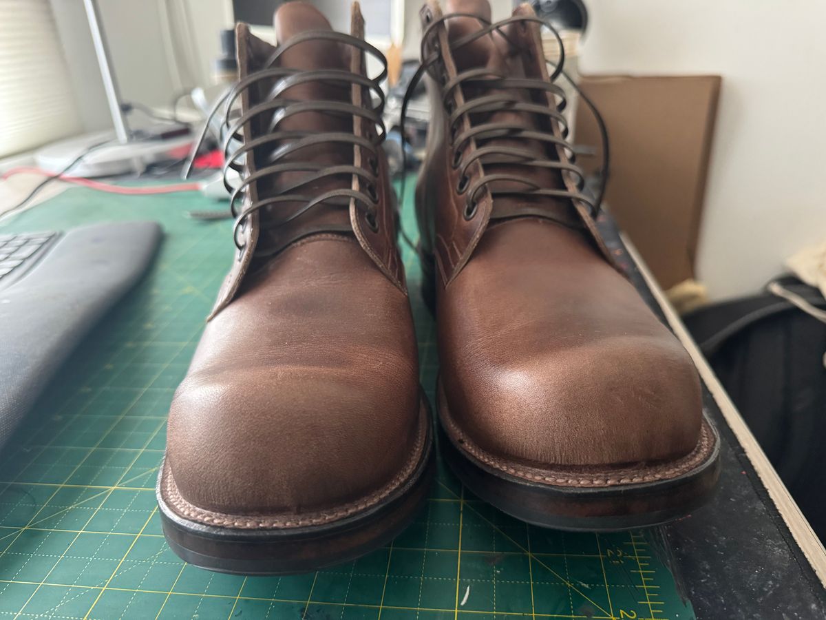 Photo by init on December 19, 2024 of the Viberg Service Boot in Horween Walnut Cypress.