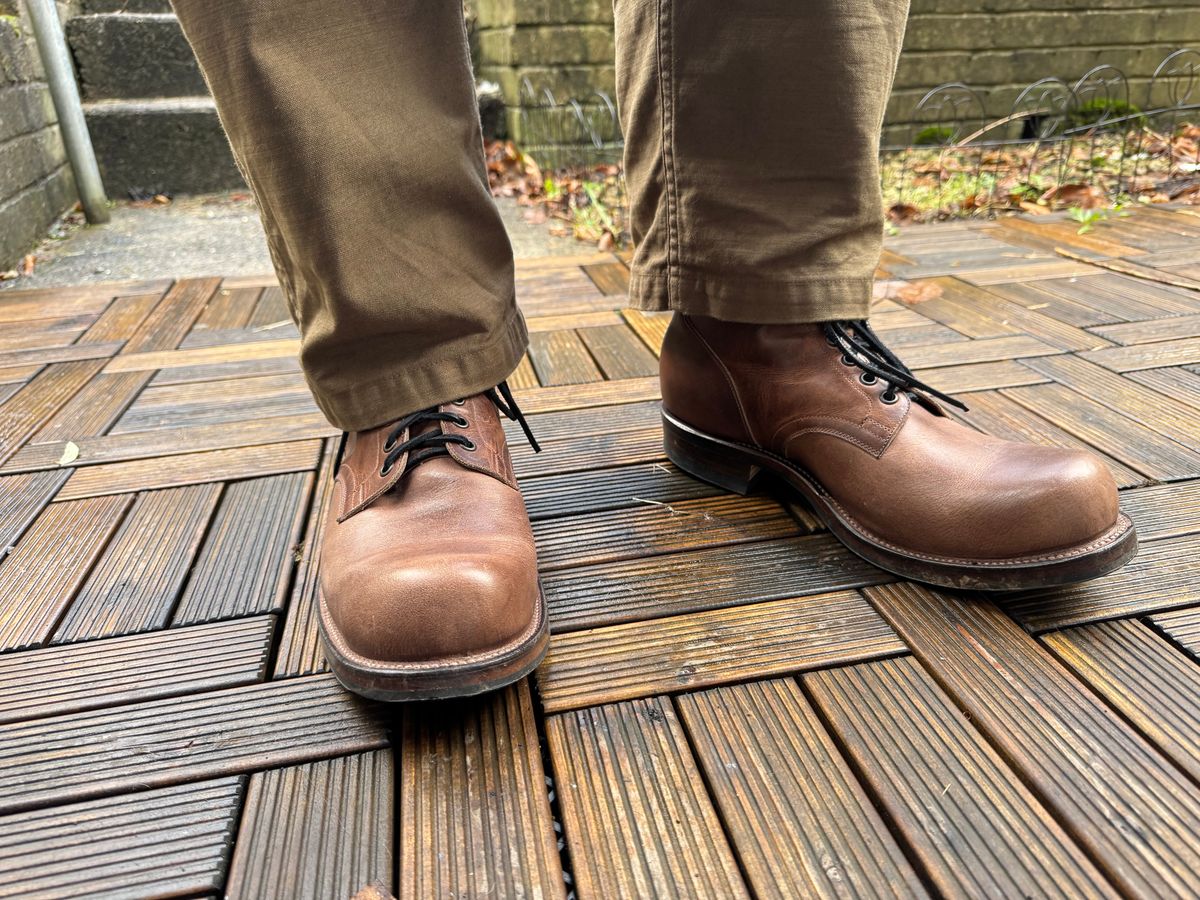 Photo by init on January 6, 2025 of the Viberg Service Boot in Horween Walnut Cypress.