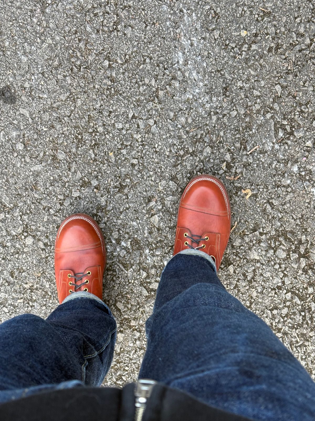 Photo by init on March 18, 2025 of the Iron Boots Pitman in Maryam Light Brown Washed Horsehide.