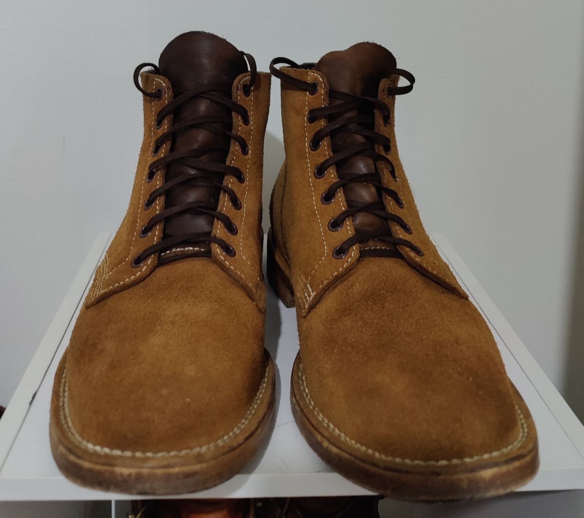 Photo by init on August 15, 2022 of the Viberg Boondocker in Horween Natural Chromexcel Roughout.