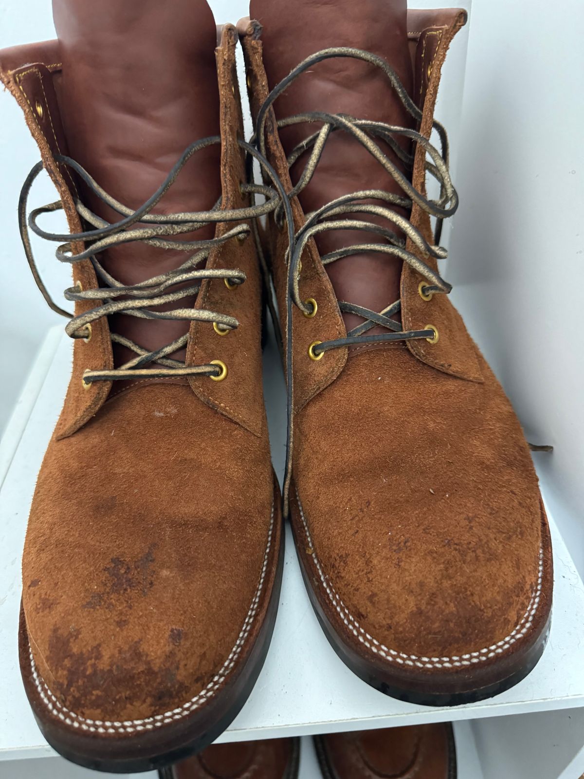 Photo by init on November 6, 2024 of the Iron Boots The Chosen One in S.B. Foot Dune Roughout Suede.